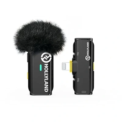 Abbildung von Hollyland Mikrofon Lark C1 DUO iOS iPhone Wireless Microphone Kit, lange Lebensdauer, hohe Qualität der Audioübertragung, flexibel und vielseitig
