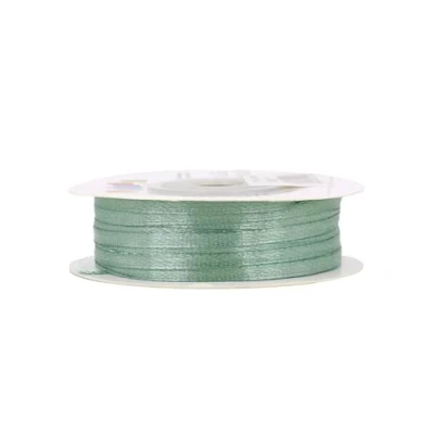 Abbildung von Satinband 3mm x 50m Rolle FARBAUSWAHL in 3/6/12/18/25/38/50/75/100mm farbecht &amp; waschbar Schleifenband für Hochzeit Geschenkband zum Verpacken Dekorieren Basteln Eukalyptus 509