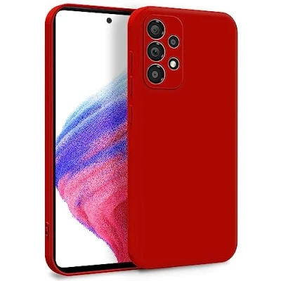 Abbildung von MyGadget Hülle für Samsung Galaxy A53 5G Zweilagige Handyhülle mit Kameraschutz Cover Innenfutter &amp; Silikon außen Rot