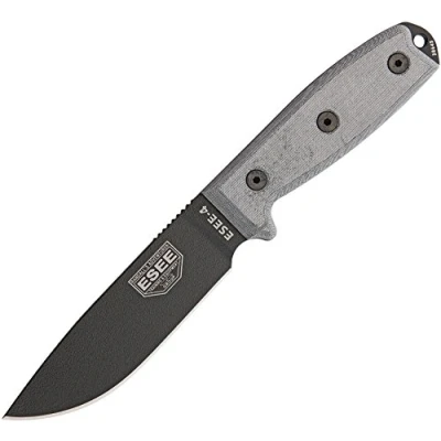 Abbildung von ESEE ES4PMBB Messer mit fester Klinge, Unisex, Erwachsene, Schwarz, Einheitsgröße