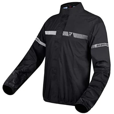 Abbildung von REBELHORN Horizon Motorrad Regenjacke Laminierte Membran Reflektierende Elemente Winddicht Atmungsaktiv Wasserdicht Doppelnähte