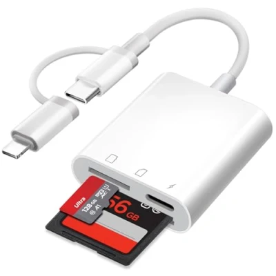 Abbildung von Loydia SD Kartenleser USB C Card Reader, Karten Adapter für iPhone, Speicherkartenadapter zu Lightning Adapter, SD/SDHC/SDXC/MicroSD/RS MMC/MicroSDHC/MicroSDXC