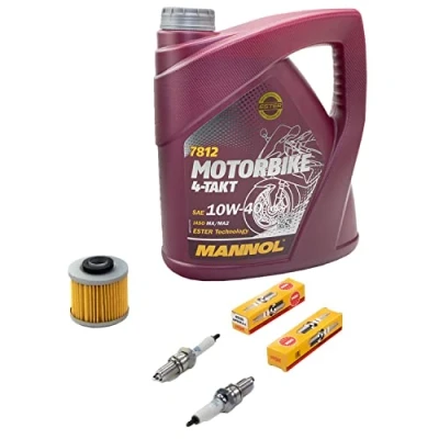 Abbildung von Wartungspaket Öl 4L + Ölfilter Zündkerzen für Yamaha XTZ 750 XTZ750 3LD 3WM Baujahr 1989 1997