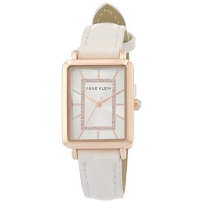 Abbildung von Anne Klein Damen Armbanduhr mit Glitzerakzent und Kroko Maserung, AK/3820