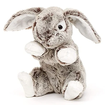 Abbildung von Uni Toys Kuscheltier Hase m. Schlappohren, superweich hell /dunkelbraun 22 cm Plüsch, zu 100 % recyceltes Füllmaterial
