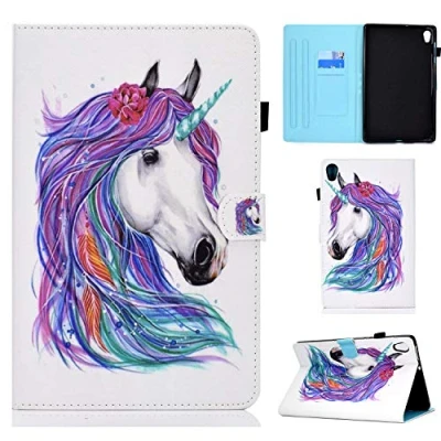 Abbildung von Aswant Hülle für Lenovo Tab M10 HD 2 Gen Brieftasche Flip Case Stand Funktion Schutzhülle Magnetische Tablet 10,1 Zoll Generation TB X306X/TB X306F Einhorn