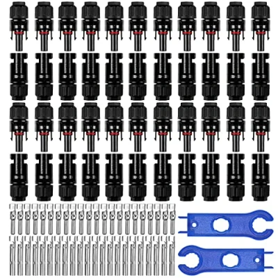 Abbildung von Solarpanel Stecker, 22 Paar Solarstecker, Kabelstecker mit 2 pcs Schraubenschlüssel, Photovoltaik Steckverbinder IP67