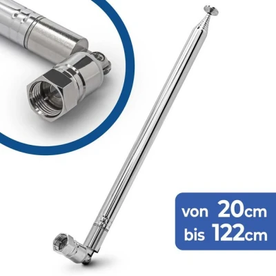 Abbildung von Adapter Universe 120cm Teleskop Antenne Ersatz F Stecker DAB UKW Radio FM AM Auto Audio Stabantenne