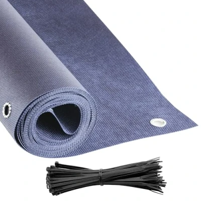 Abbildung von COVER IT Balkon Sichtschutz Ohne Bohren Balkonsichtschutz Blau mit Ösen 115 x 700 cm für Terrasse Balkongeländer