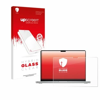 Abbildung von upscreen Schutzglas für Apple MacBook Pro 14&quot; 2024 M4 Schutzfolie, Glas Folie [Klar, 9H Panzerschutz, Anti Fingerprint]