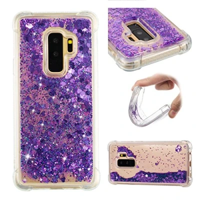 Abbildung von KBIKO zxl Kompatibel mit Samsung Galaxy S9 Plus Glitzer Handyhülle, Glitter Hülle Leicht Flüssig Treibsand Case TPU Bumper Schutzhülle Mädchen Frauen für Plus.Purple YBL