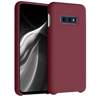 Abbildung von kwmobile Hülle kompatibel mit Samsung Galaxy S10e Silikon Handy Case Handyhülle weiche Oberfläche kabelloses Laden Rhabarber Rot