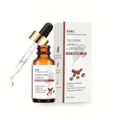 Abbildung von 5% Koffein Augenserum mit grünem Tee und Sambucus Nigra, reduziert Augenringe, Schwellungen, professionelle Hautpflege, Unteraugenpflegeserum für Frauen, straffendes Augenserum, 30 ml