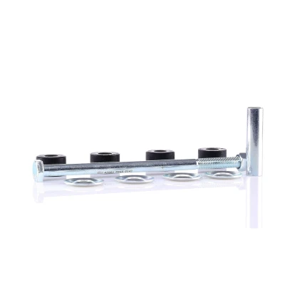Abbildung von FEBI BILSTEIN 42981 Koppelstange Vorderachse links, rechts M10 x 1,5 mit Lager, Mutter, Unterlegscheiben Stahl silber