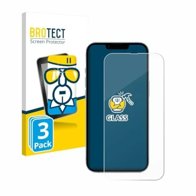 Abbildung von BROTECT (3 Stück Panzer Schutz Glas für Apple iPhone 14 9H Echtglas, Displayschutz