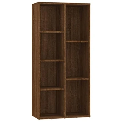 Abbildung von vidaXL Bücherregal, Bücherschrank mit viel Stauraum, Standregal für Schlafzimmer Wohnzimmer Büro, Büroregal Aktenregal Regal, Braun Eichen Optik