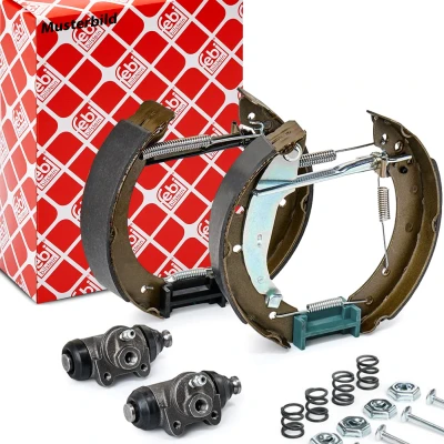 Abbildung von FEBI BILSTEIN 37512 Bremsensatz, Trommelbremse Hinterachse mit Zubehör, Radbremszylinder, Anbaumaterial RENAULT: Kangoo I Rapid,