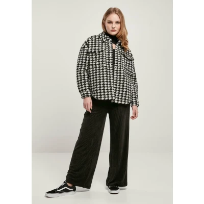 Abbildung von Urban Classics AOP Fleecejacke, Damen, Größe: 3XL, Blackhoundstooth