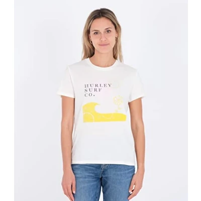 Abbildung von Hurley Damen Daisy Relaxed Girlfriend T Shirt, Marshmallow/Sulphur, L