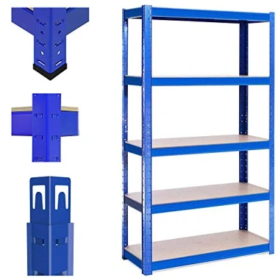 Abbildung von Lucn Steckregal Kellerregal Lagerregal Metallregal Schwerlastregal 5 böden bis 875 kg Traglast 180x90cmx40cm, Blau
