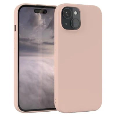 Abbildung von EAZY Case Silikonhülle für iPhone 15 Hülle Silikon Rosa weich stoßfeste Handyhülle Schutzhülle mit Kameraschutz Dünn Premium Schutz Cover TPU Phone Bumper in Altrosa Pastell