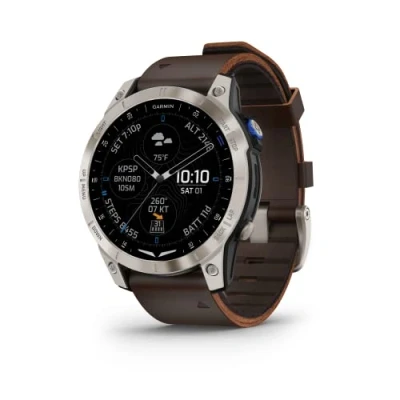 Abbildung von Garmin D2(TM) Mach 1 010 02582 55 Smartwatch Bluetooth, GPS, Pulsmessung, Silberfarben/Schwarz