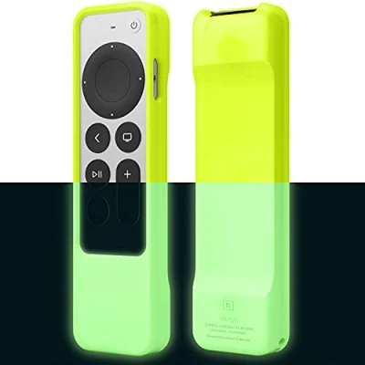 Abbildung von elago R1 Hülle kompatibel mit Apple TV 4K Siri Remote 3. Generation (2022) und 2. (2021) Magnet Technologie (Nachtleuchtendes Gelb)