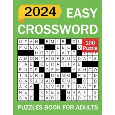 Abbildung von 2024 Easy Crossword Puzzles Book for Adults: Over 100 American Style with Unique Grid Designs to Challenge Your Mind