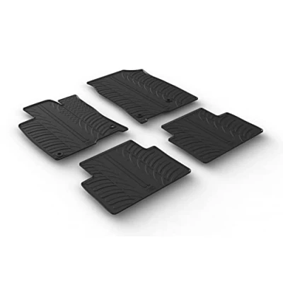 Abbildung von Gledring 0309 Fußmattensatz Gummi vorne und hinten 4 schwarz 750mm 550mm