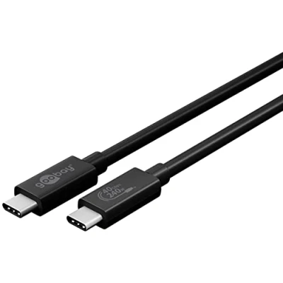 Abbildung von goobay 61716 USB4 Kabel Gen 3x2 / USB C auf Schnellladekabel 240W 48V 5A 40 Gbits Datenübertragungsrate/Zertifiziertes USBC 4.0 0,7m