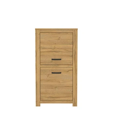 Abbildung von FORTE Havanna Kommode mit 2 Türen, Holzwerkstoff, Alteiche, 77 x 143,7 42,2 cm