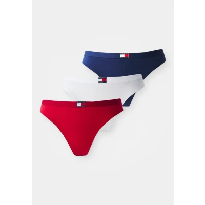 Abbildung von Tommy Hilfiger Heritage Thong 3 PACK String, Damen, Größe: 42 44, White/primary red/preppy navy