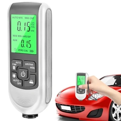 Abbildung von Lackmessgerät Auto, Lackdickenmessgerät für Digitales Schichtdickenmessgerät mit Hintergrundbeleuchtung LCD Anzeige, Dickenmessgerät die Messung der Lackdicke in Automobilindustrie