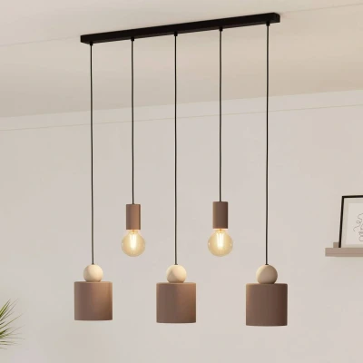 Abbildung von Eglo 900346 Hängeleuchte GAZZOLA E27 5X40W Mokka L:91cm B:15cm H:110cm dimmbar