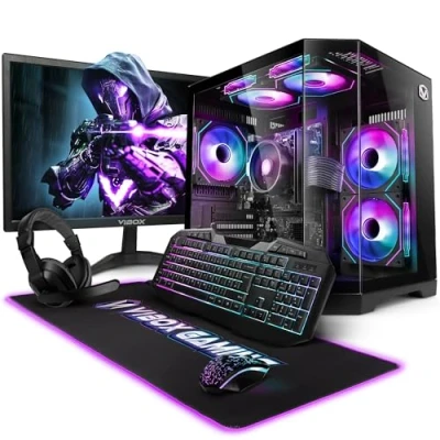 Abbildung von Vibox VI 63 Gaming PC 22 Zoll Set Komplett AMD Ryzen 3200GE 4GHz Radeon Vega 8s 16GB RAM 1TB SSD Windows 11 WiFi