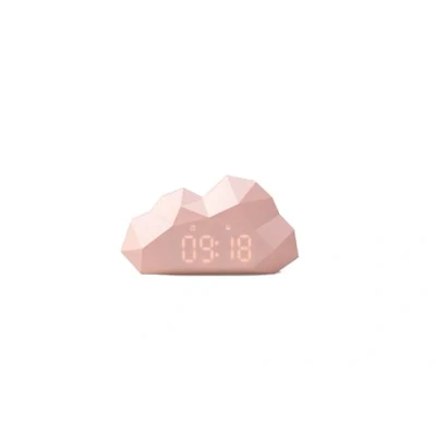 Abbildung von Mini Cloudy Leuchtender Digital Wecker Schreibtisch &amp; Nachttischuhr Snooze Funktion für Erwachsene Kinder Modernes Originelles Design Schlafzimmerdekoration Kleine Größe Pink Mob