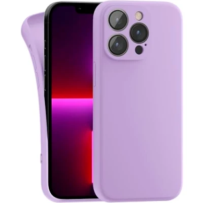 Abbildung von MyGadget Hülle Kompatibel mit iPhone 13 Pro robuste Silikon Schutzhülle TPU Case Slim Silikonhülle Back Cover Kratzfest Handyhülle Matt Lila