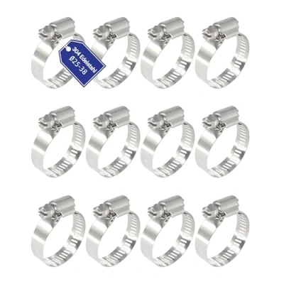 Abbildung von AZISHA Schlauchschellen 25 38mm 12 Stück 304 Rostfrei Edelstahl Einstellbare W4 Schraubschellen, Pool, Garten, Gas, Wasser, Waschmaschine, Und KFZ Schlauch