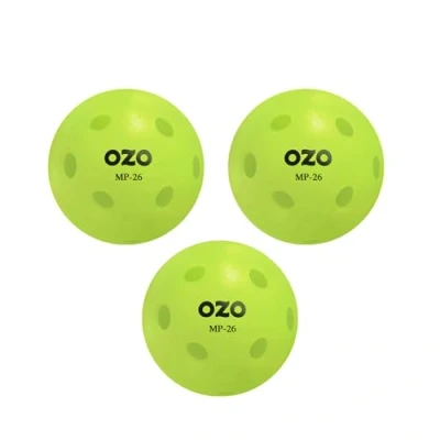 Abbildung von OZO Pickleball 3er Set Hallenbälle, 26 Löcher, Rotationsform, Neon Green