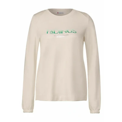 Abbildung von Street One MIT Wording Langarmshirt, Damen, Größe: 42, Weiß