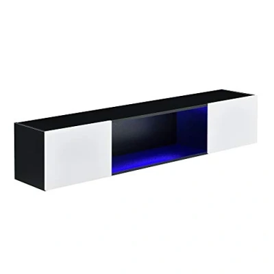 Abbildung von en.casa Hängeschrank »Thabong« Hängeboard mit LED Beleuchtung 150 cm Ablagefächern
