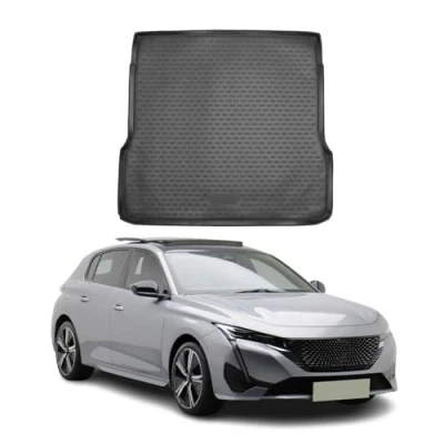 Abbildung von OMAC Kofferraummatte Kofferraumwanne kompatibel mit Peugeot 308 2022 2024 Gummi TPE Schwarz