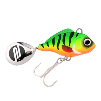 Abbildung von SPRO ASP Spinner UV Searchbait mit original Gamakatsu Haken zum Angeln auf Raubfisch, Spinnangeln, Gewicht:14g, Farbe:Firetiger