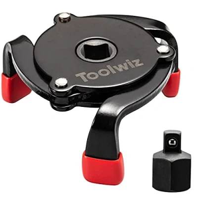 Abbildung von Toolwiz Ölfilterschlüssel Universal 3 Armig Ölfilter Schlüssel 60mm 98mm Verstellbares Entfernen des Werkzeug Schwarz/Rot