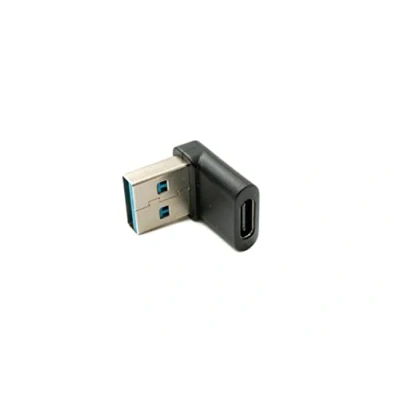 Abbildung von System S USB 3.1 Adapter Typ C Buchse zu 3.0 A Stecker Winkel Kabel in Schwarz