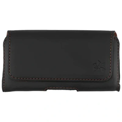 Abbildung von honju Horizon Echtleder Gürtel Tasche für Google Pixel 7a / 7 Pro/Pixel 6a 6 Pro [Echtes Rindsleder, Handy mit Gürtelschlaufe, Magnetverschluss] schwarz