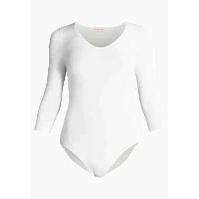 Abbildung von FALKE Damen Fine Cotton 3/4 Neck W BO Baumwolle Langarmbody 1 Stück Shapewear Ganzkörper Body, Weiß (Ivory 2179), XL 46 48