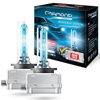 Abbildung von Diamond Vision 2X D1S 85V 35W Xenon Look Zugelassen &amp; eintragungsfrei Halogen KFZ Autolampen 8000k Super Ultra White HID Bi Nightbreaker E Prüfzeichen PK32d 2