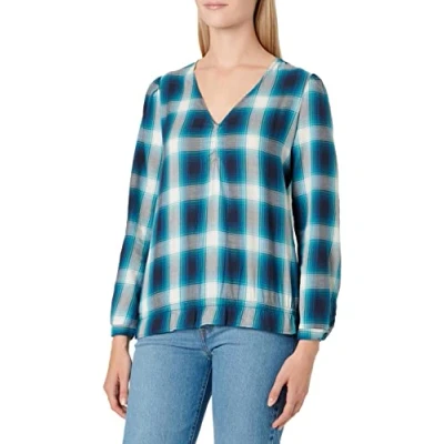 Abbildung von edc by Esprit Check Blouse Bluse, Damen, Größe: Small, Navy
