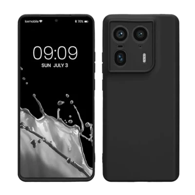 Abbildung von kwmobile Handyhülle kompatibel mit Motorola Edge 50 Ultra Hülle Handy Case aus weichem Silikon in Schwarz matt